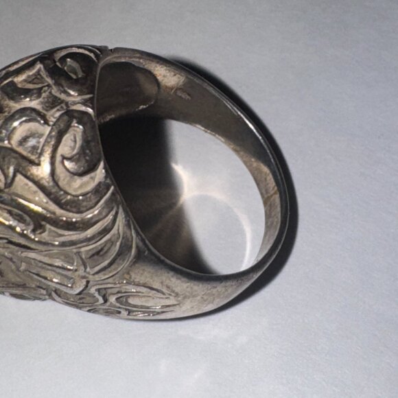 Sterling Silver Flame Skull Ring, Size 12 - Picture 7 of 15